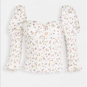 Reformation Linen Haven Floral Top